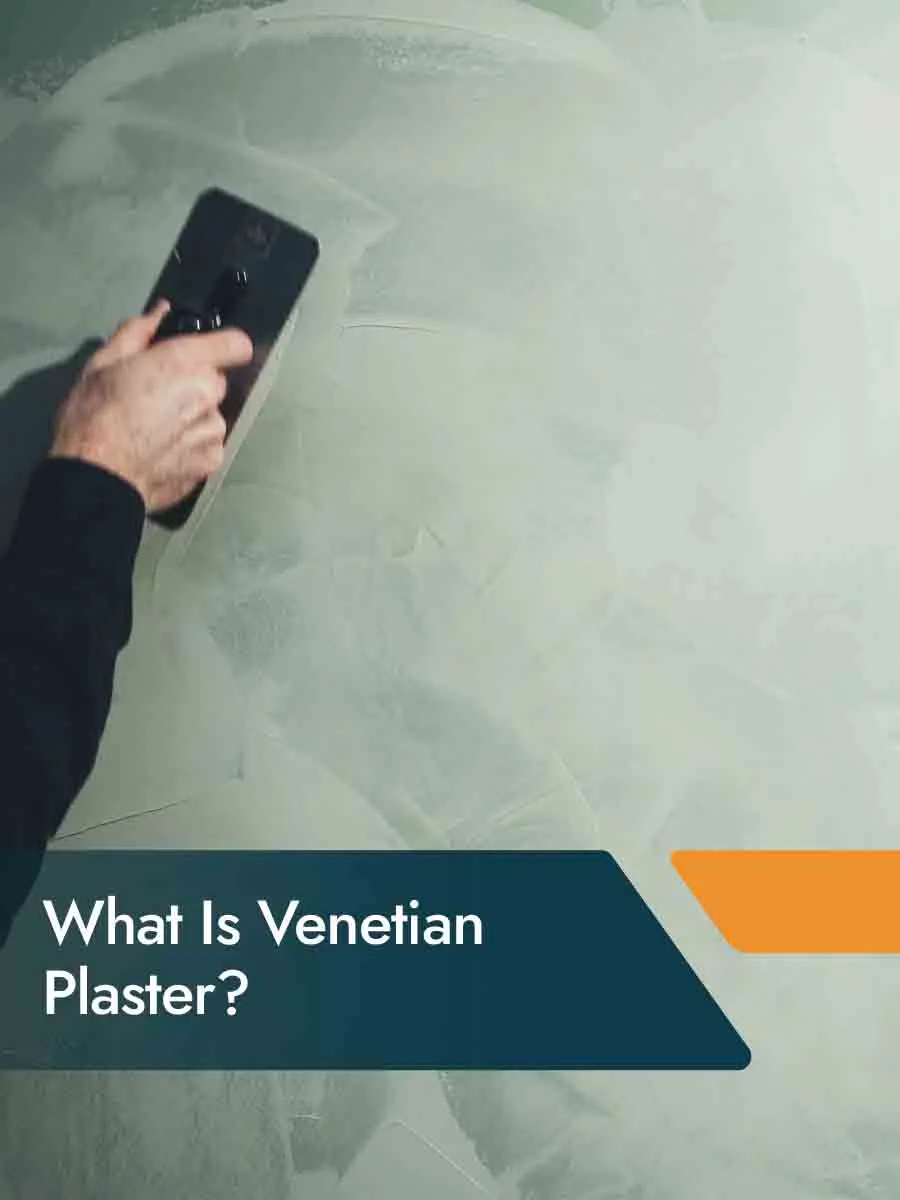 Venetian plaster finish creating a smooth, polished wall with a luxurious marble-like appearance.