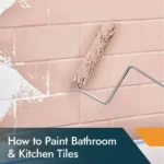 Tile paint applied to bathroom wall tiles for a fresh finish
