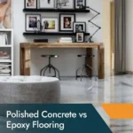 Polished concrete floors with smooth modern finish