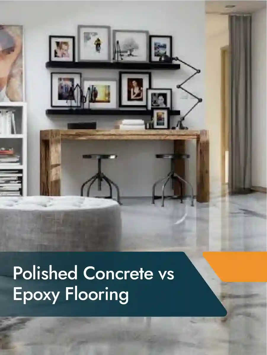 Polished concrete floors with smooth modern finish