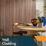 Modern wall cladding installed on interior feature wall